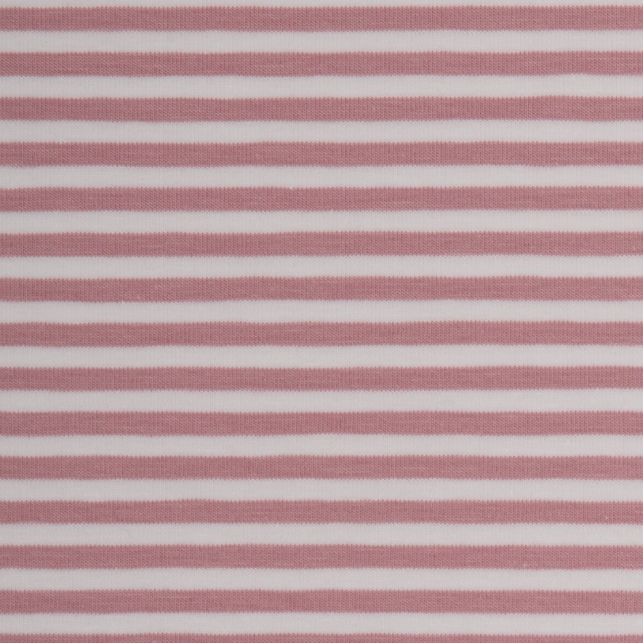 Jersey Swafing - Streifen - 3 mm - Weiß/Altrosa - Rest ca. 85 cm